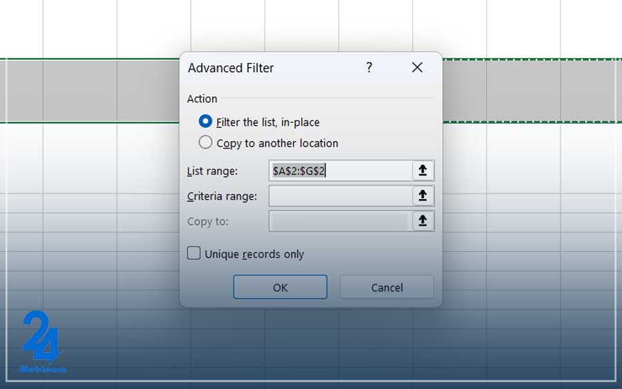 Advanced Filter، ابزاری مناسب جهت حذف ردیف های تکراری