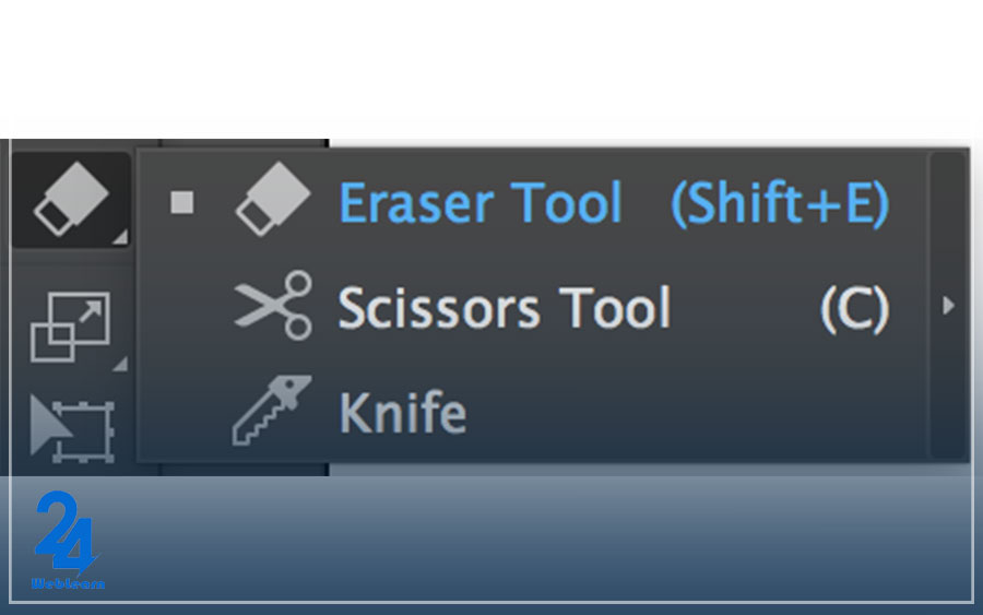 ابزارهای ایلاستریتور: ابزار پاک کن