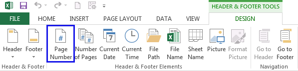 به گروه Header & Footer Elements بروید و روی آیکون Page Number کلیک کنید