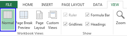 اکنون می توانید با کلیک روی نماد Normal زیر تب View