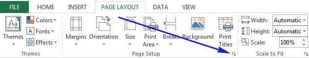 تب page layout