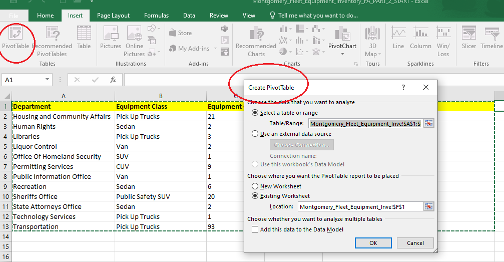 نحوه حذف Pivot table