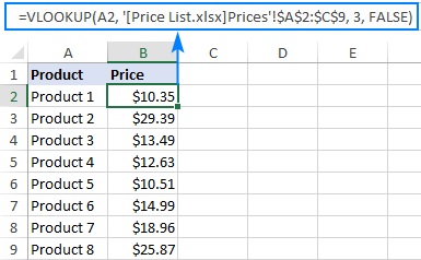 نحوه جستجوی VLOOKUP از یک فایل دیگر در اکسل